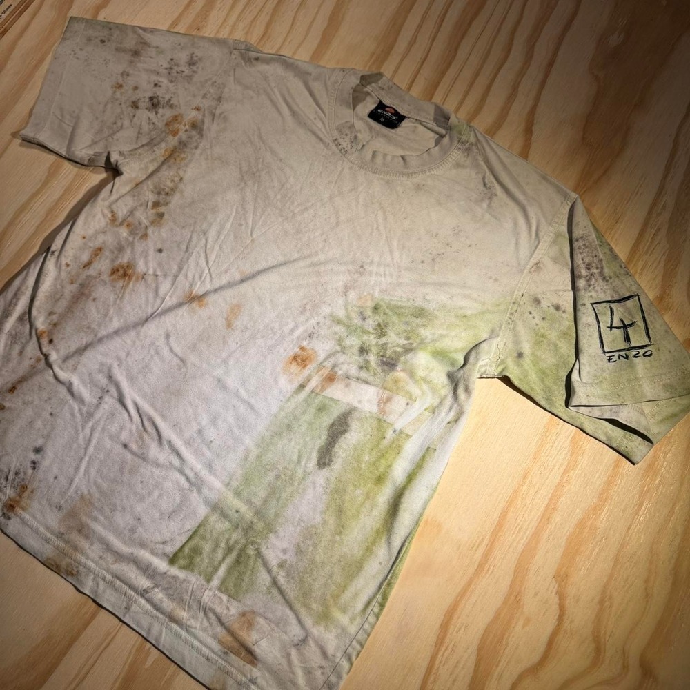 Enzo Sportswear Mens M White Distressed The Big Jump Graphic T-Shirt Hungary